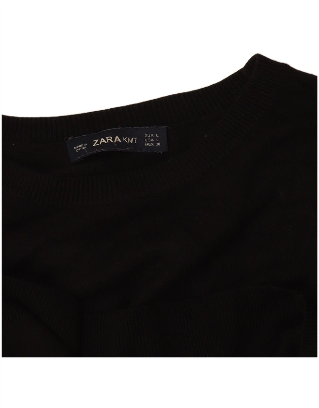 Zara Pull ras du cou pour femme UK 14 Large Noir