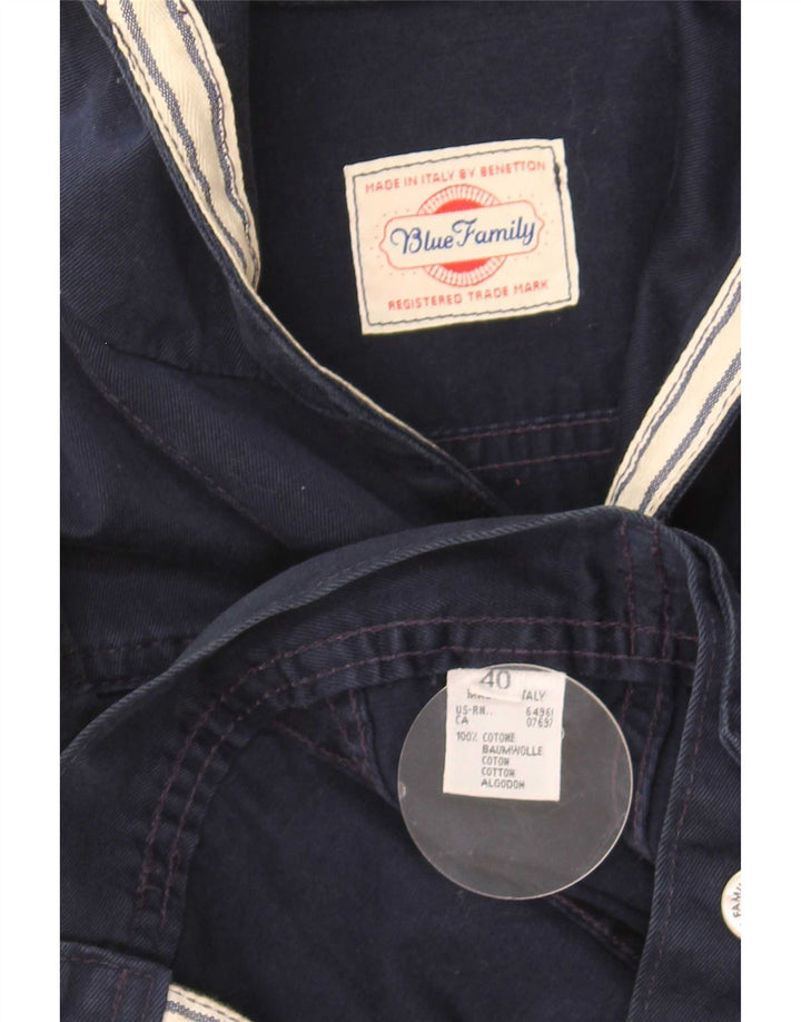 Benetton Veste en jean à capuche surdimensionnée pour femme IT 40 Small Bleu marine