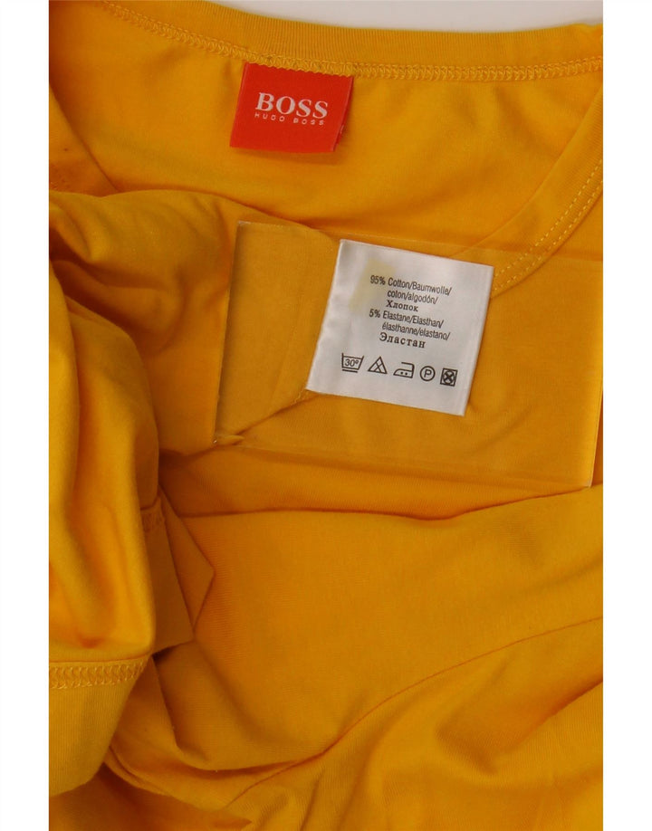 HUGO BOSS Homme Top Manches Longues Large Jaune Coton