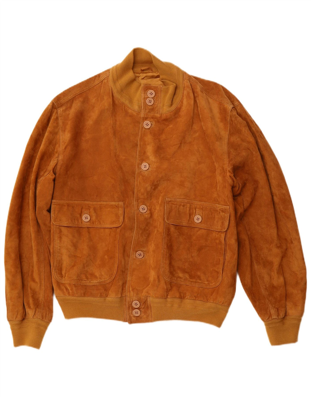 LAVORAZIONE ARTIGIANA Blouson Bomber En Daim Homme IT 48 Cuir Marron Moyen