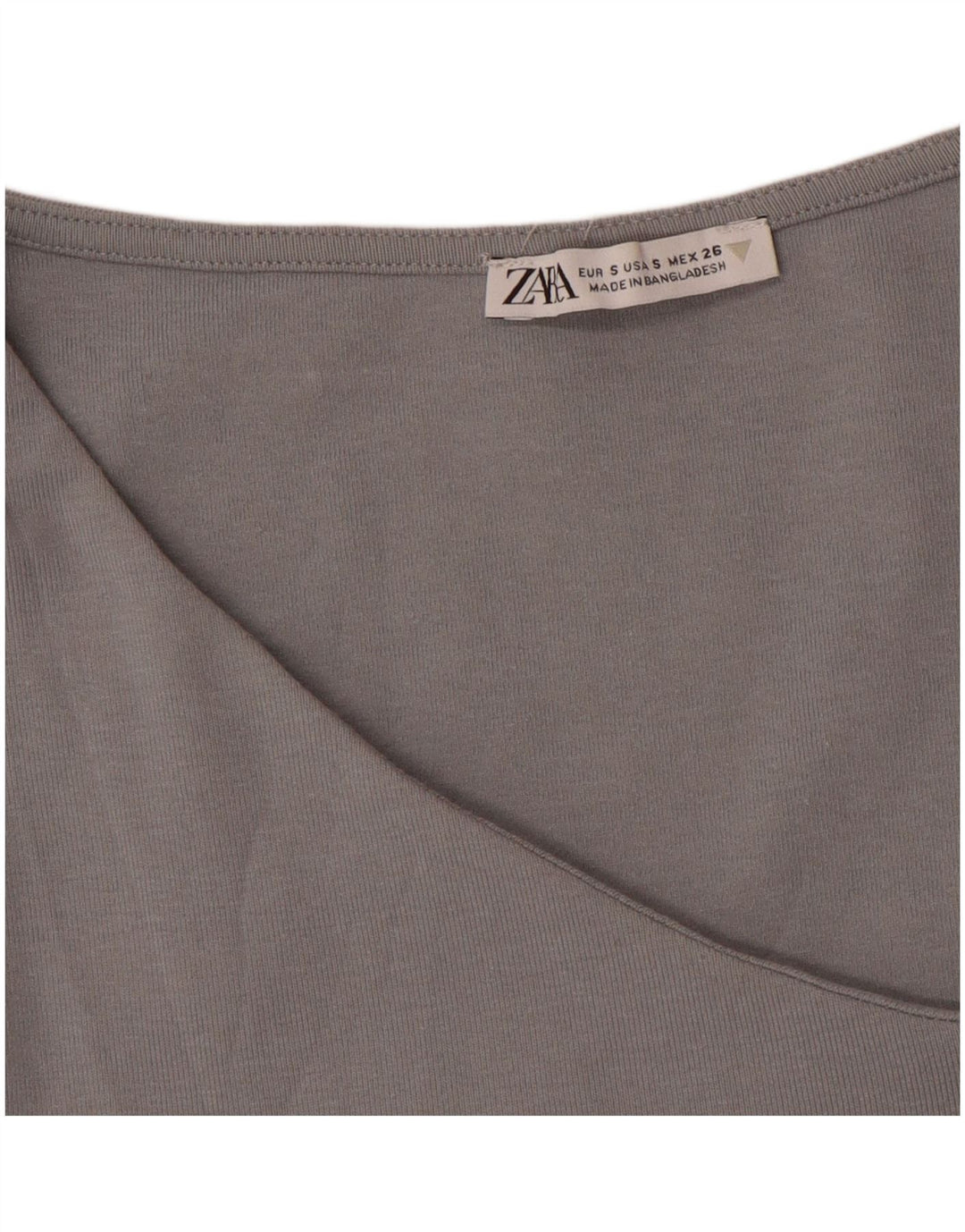 Zara Womens Crop Vest Top UK 8 Petit Gris