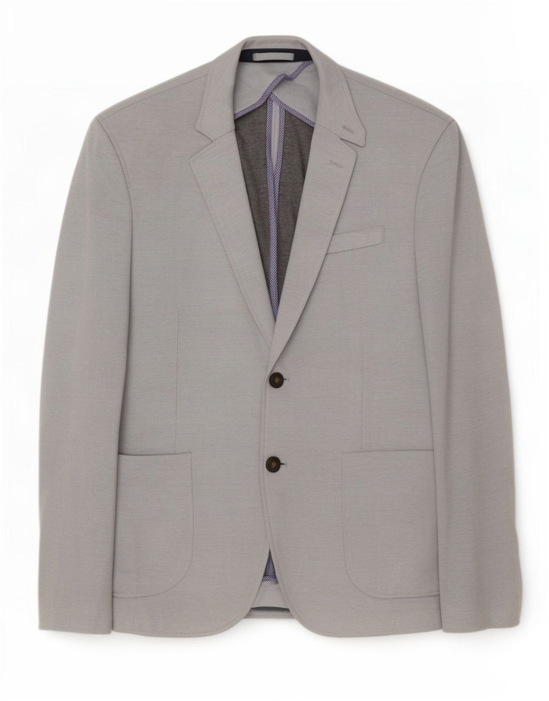 Zara Veste Blazer 2 Boutons Homme EU 52 Grand Gris Colorblock Polyester