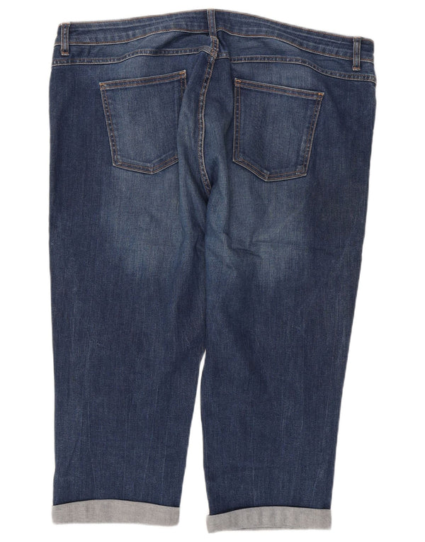 Marks & Spencer Jean Capri pour femme UK 20 2XL W44 L21 Bleu Coton
