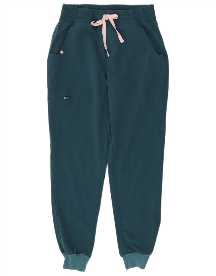 FIGS Pantalon de survêtement cargo pour femme UK 10 Petit Vert Polyester