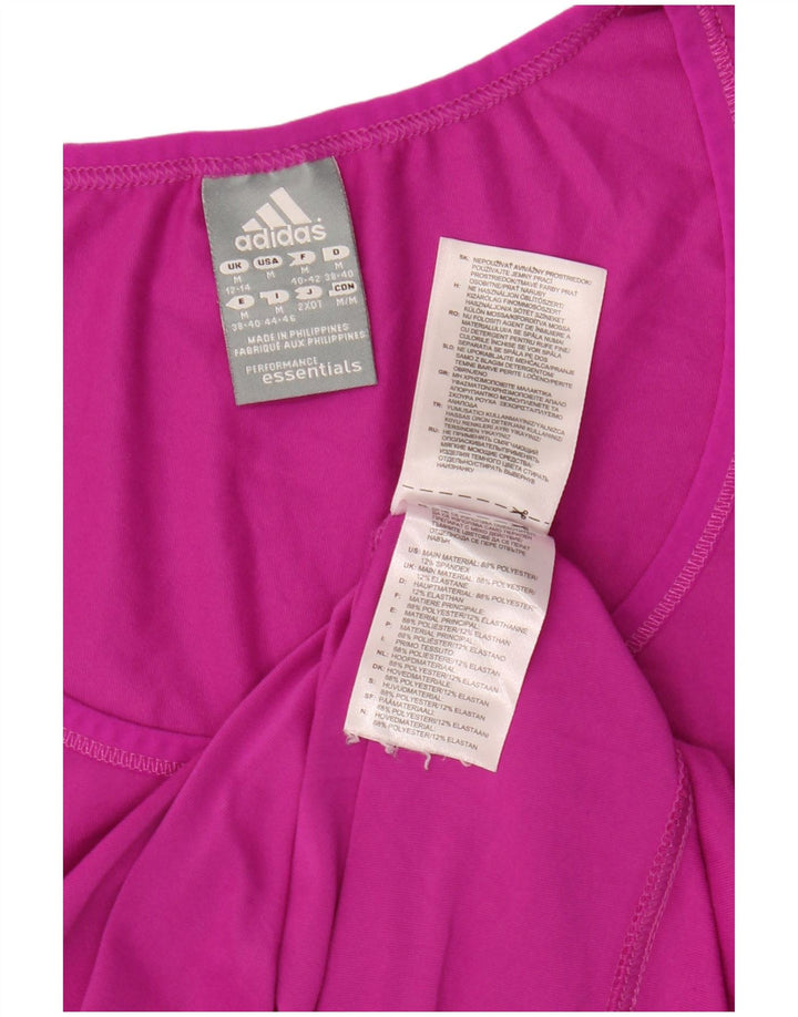 ADIDAS Femmes Climalite T-Shirt Top UK 12/14 Rose Moyen Polyester