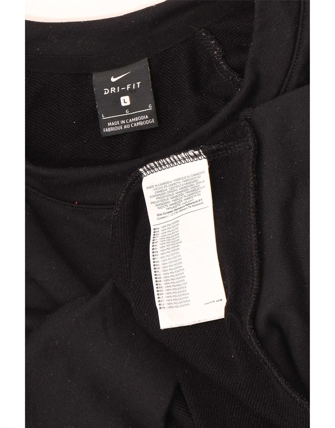 Nike Femme Dri Fit Graphic Sweat-shirt surdimensionné UK 16 Grand Noir