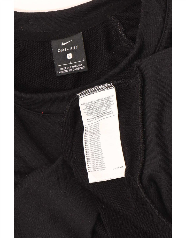 Nike Femme Dri Fit Graphic Sweat-shirt surdimensionné UK 16 Grand Noir