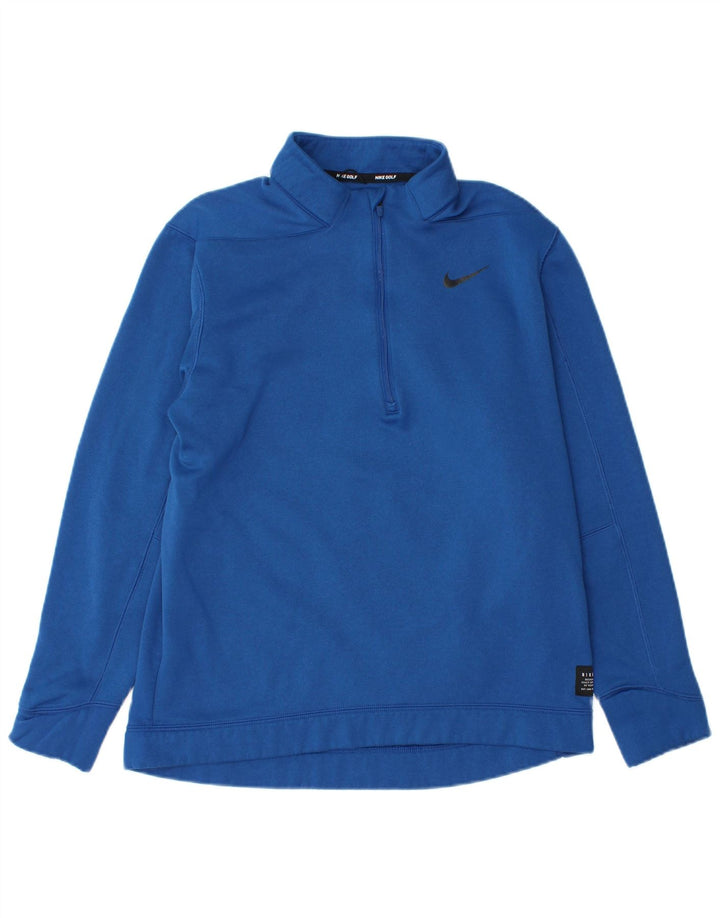 Nike Sweat-shirt à col zippé pour homme Bleu moyen Polyester