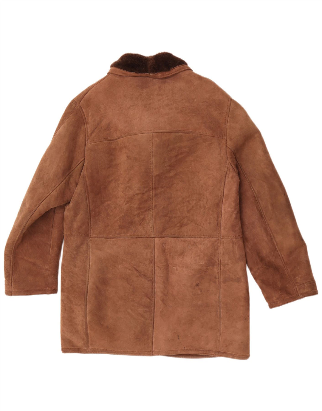 vintage Mens Shearling Overcoat UK 40 Grand Brun