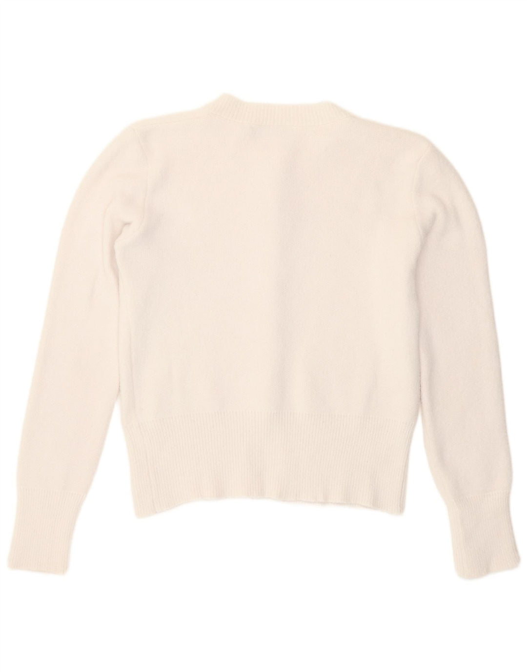 Zara Cardigan Femme Pull UK 14 Large Blanc