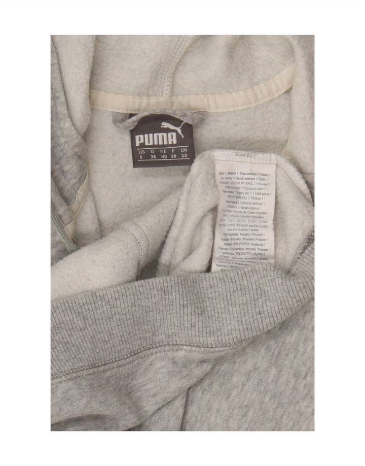 Puma Pull à capuche zippé pour femme UK 10 Small Gris Coton