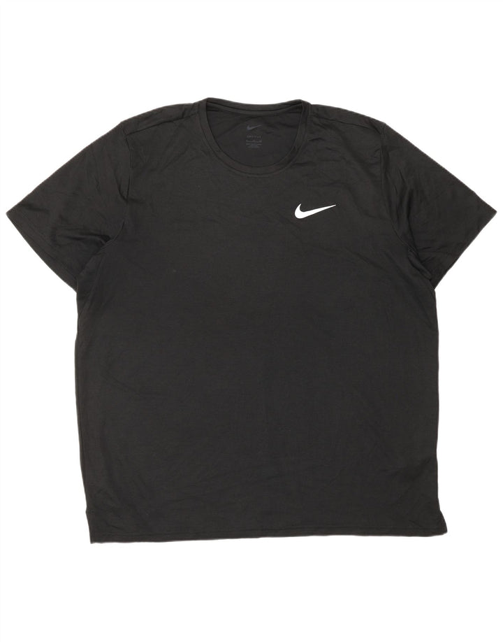 NIKE Hommes Dri Fit T-Shirt Haut XL Noir Polyester
