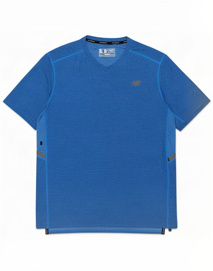 New Balance T-Shirt Homme Bleu Moyen Polyester