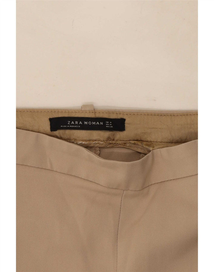 Zara Femme Pantalon Court Slim Moyen W28 L26 Beige