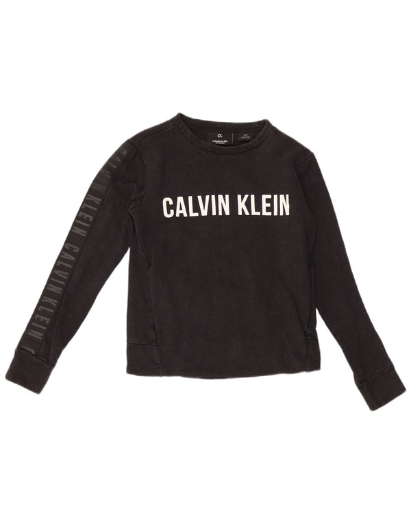 Calvin Klein Sweat-shirt surdimensionné graphique pour femme UK 6 XS Noir
