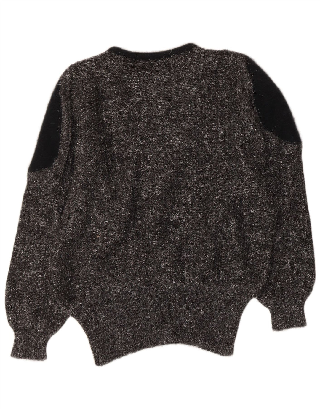 VINTAGE Pull col V femme IT 44 Gris moyen Colourblock