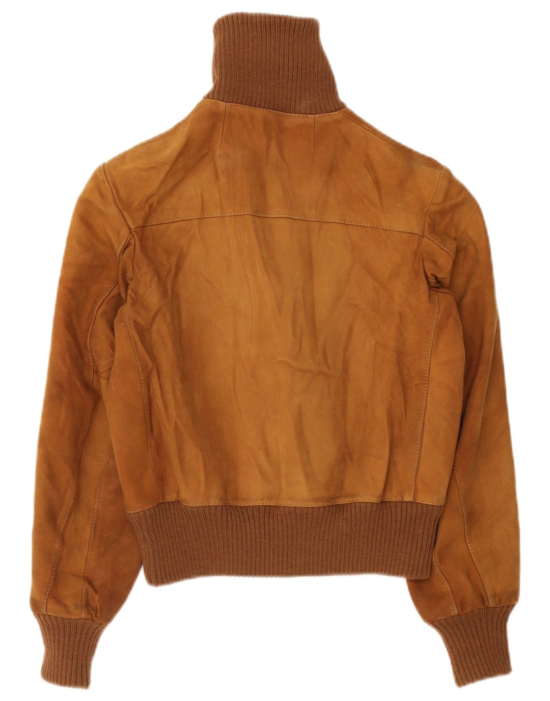 veste bomber en daim femme vintage UK 10 Petit Brun