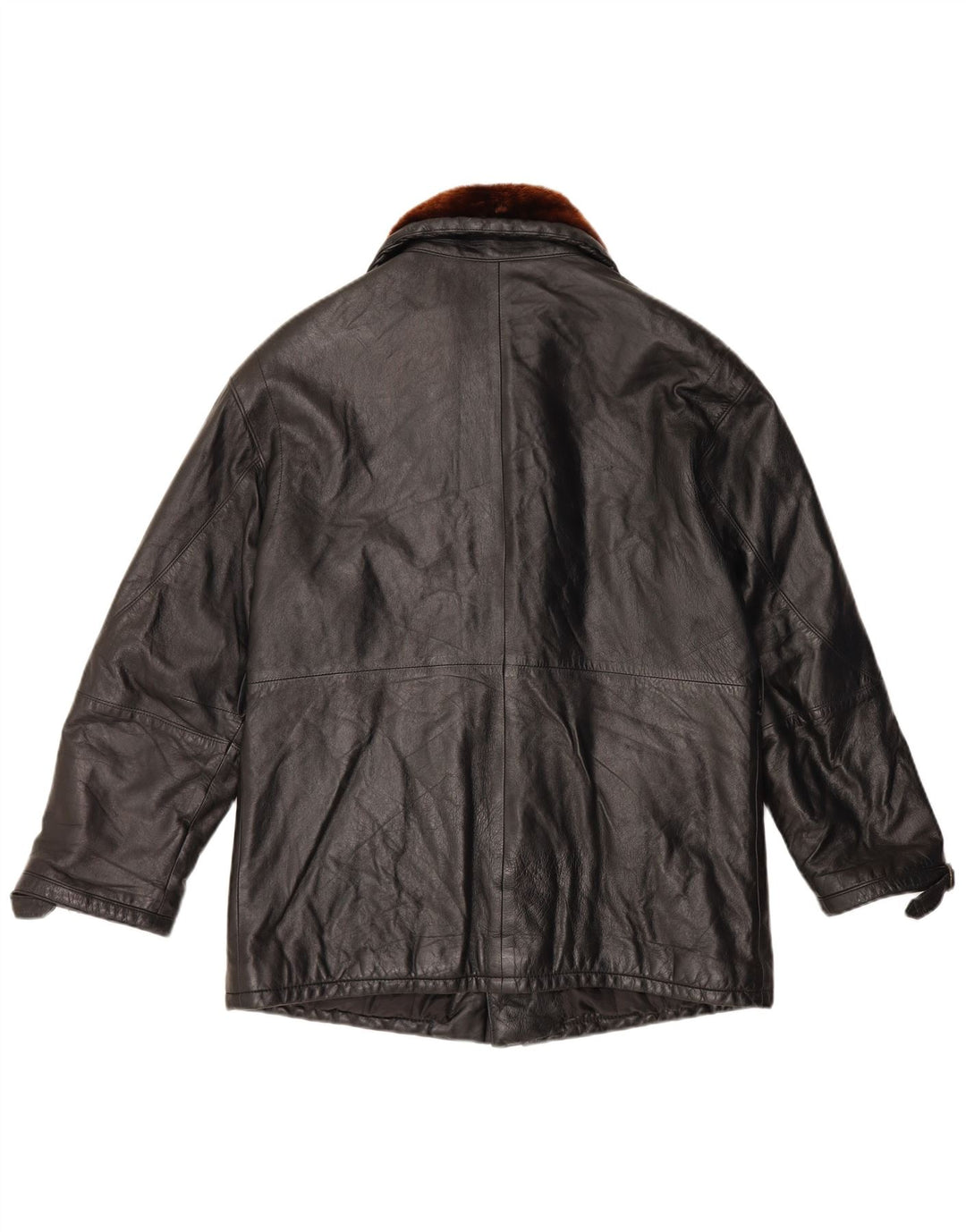 veste en cuir homme vintage UK 36 Petit colorblock noir