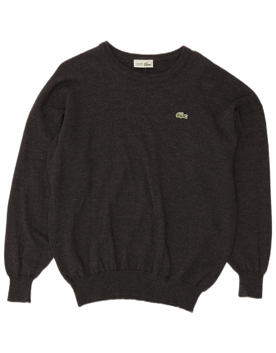 LACOSTE Homme Col Bateau Pull Pull Taille 8 3XL Gris Laine