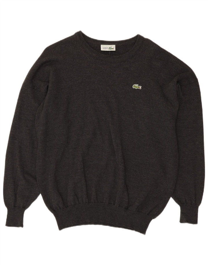 LACOSTE Homme Col Bateau Pull Pull Taille 8 3XL Gris Laine