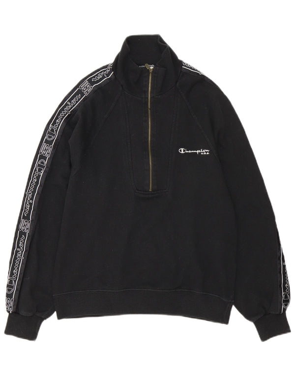 Champion Sweat-shirt surdimensionné à col zippé pour femme UK 6 XS Noir