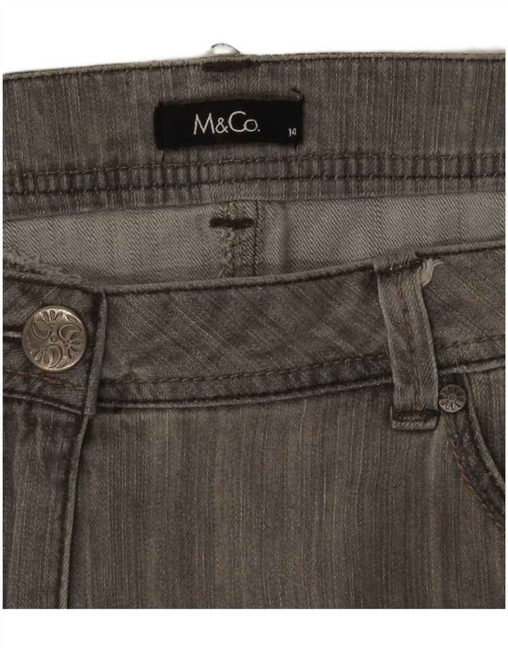 M&Co Mini jupe en jean pour femme UK 14 Large W34 Gris