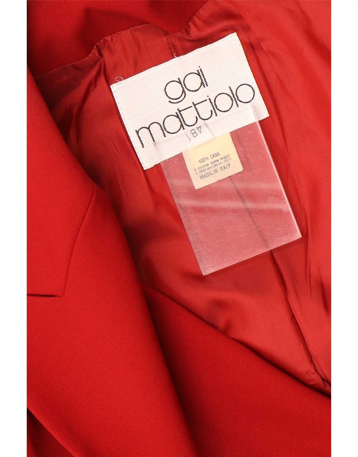 Gai Mattiolo Veste Blazer 1 Bouton Femme IT 48 XL Laine Rouge