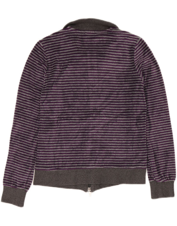 NIKE Veste de survêtement pour femme UK 12/14 Coton rayé violet moyen