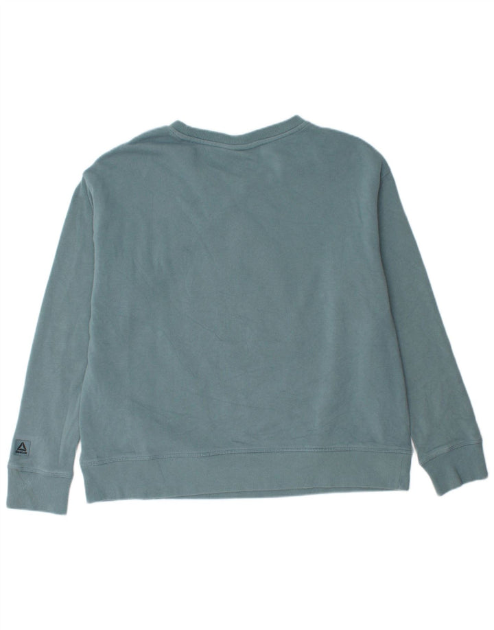Reebok Sweat-shirt graphique pour femme UK 14 Large Bleu