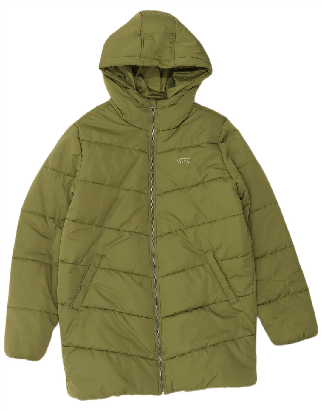 Vans Manteau rembourré à capuche pour femme UK 16 Large Vert
