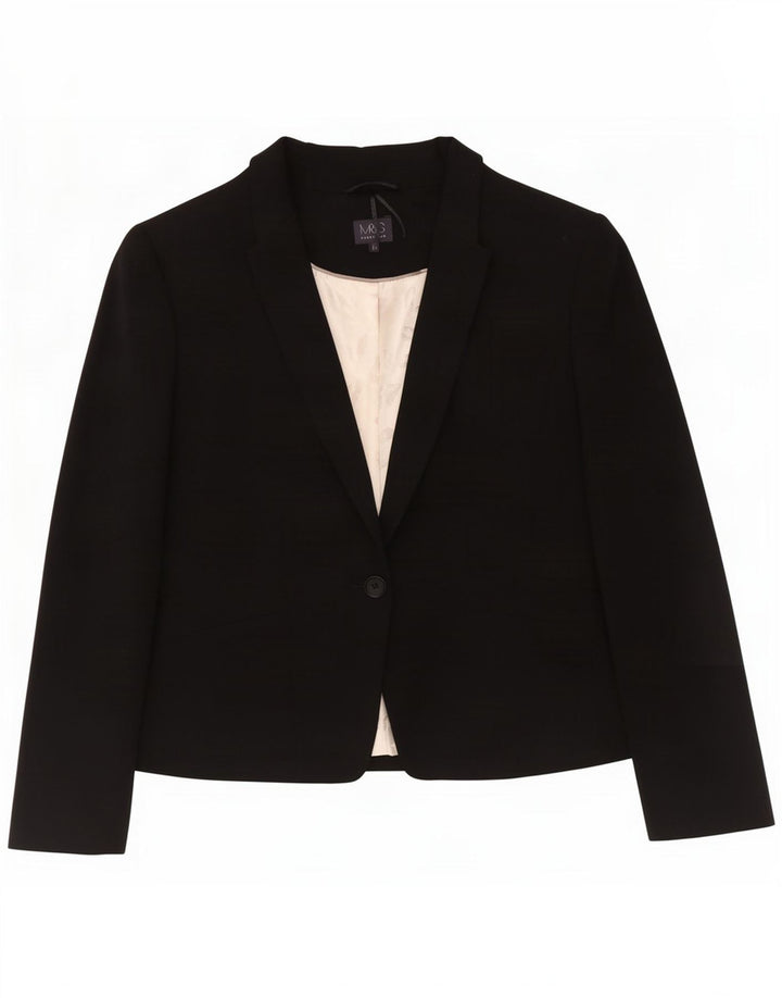 Marks & Spencer Veste blazer 1 bouton pour femme UK 20 2XL Noir Polyester