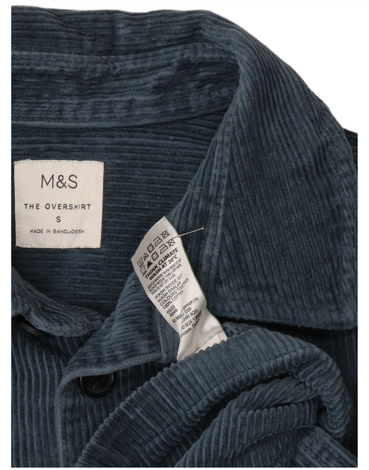 Marks & Spencer Chemise surchemise en velours côtelé pour homme Petit coton bleu