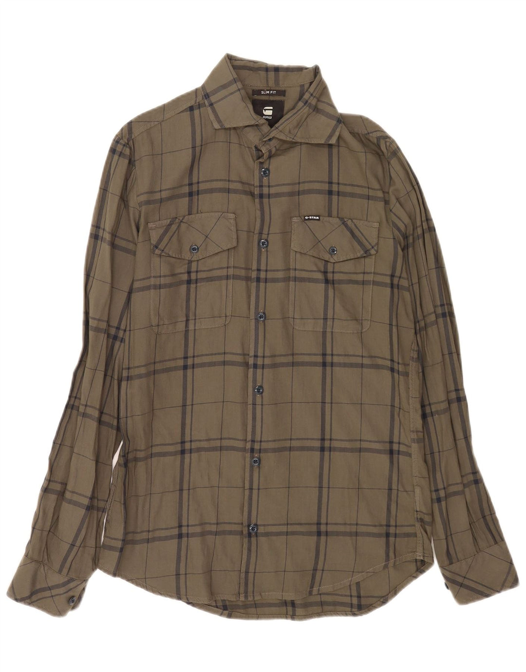 G-Star Chemise slim en flanelle pour hommes, petits carreaux verts