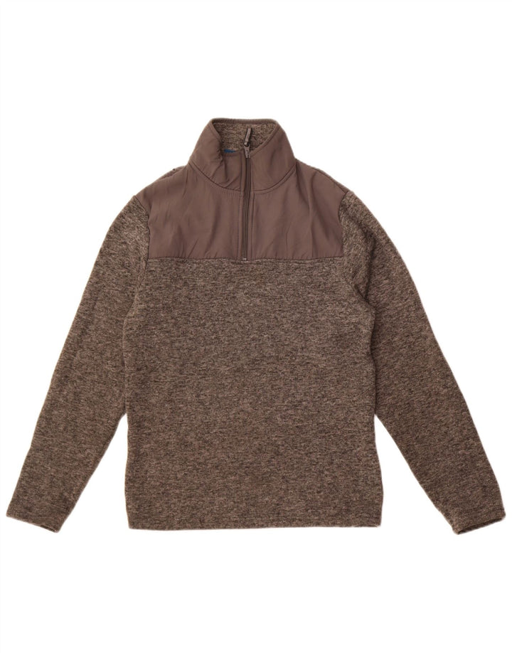 Mountain Warehouse Sweat-shirt à col zippé pour homme, petit, gris moucheté