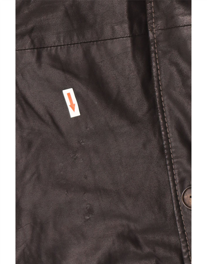 Manteau en cuir homme vintage IT 58 4XL Cuir noir