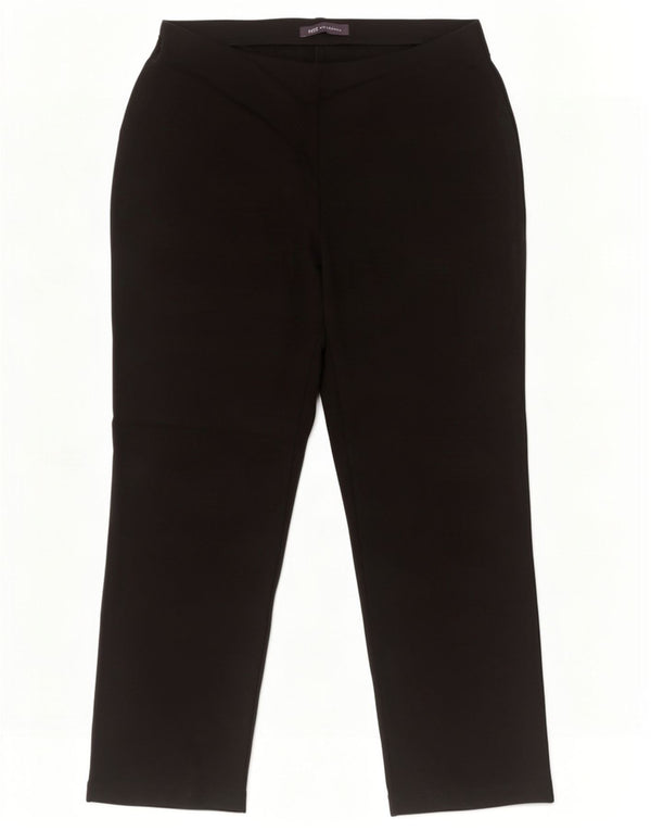 Marks & Spencer Pantalon droit décontracté pour femme UK 12 Medium W30 L27 Noir