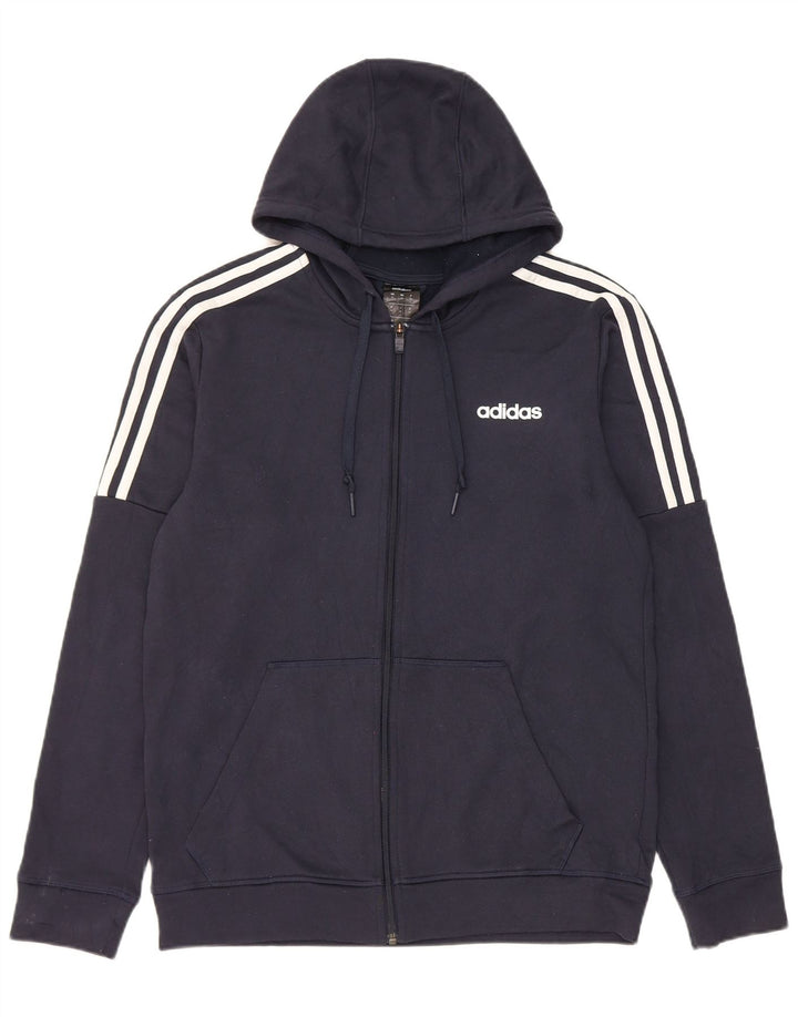 Adidas Pull à capuche zippé Climalite pour homme Bleu marine moyen Polyester