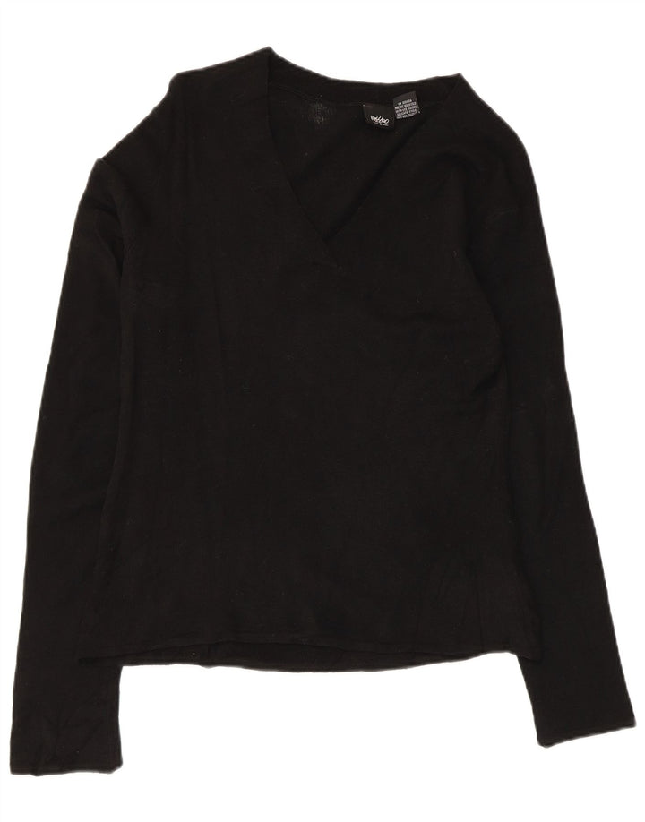 Mossimo Haut Femme Manches Longues UK 44 Grand Acrylique Noir