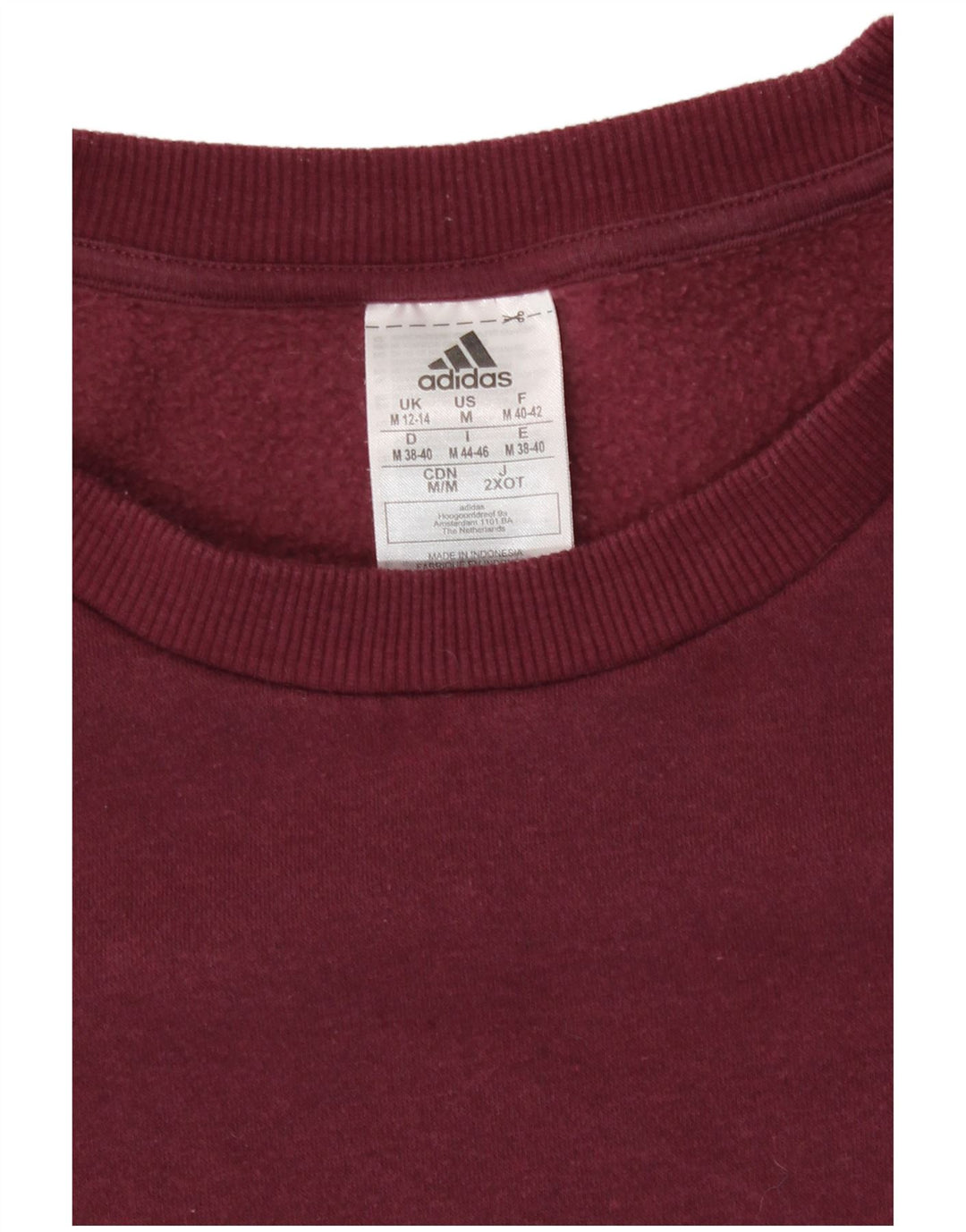 Adidas Sweat-shirt pour femme UK 12/14 en coton bordeaux moyen