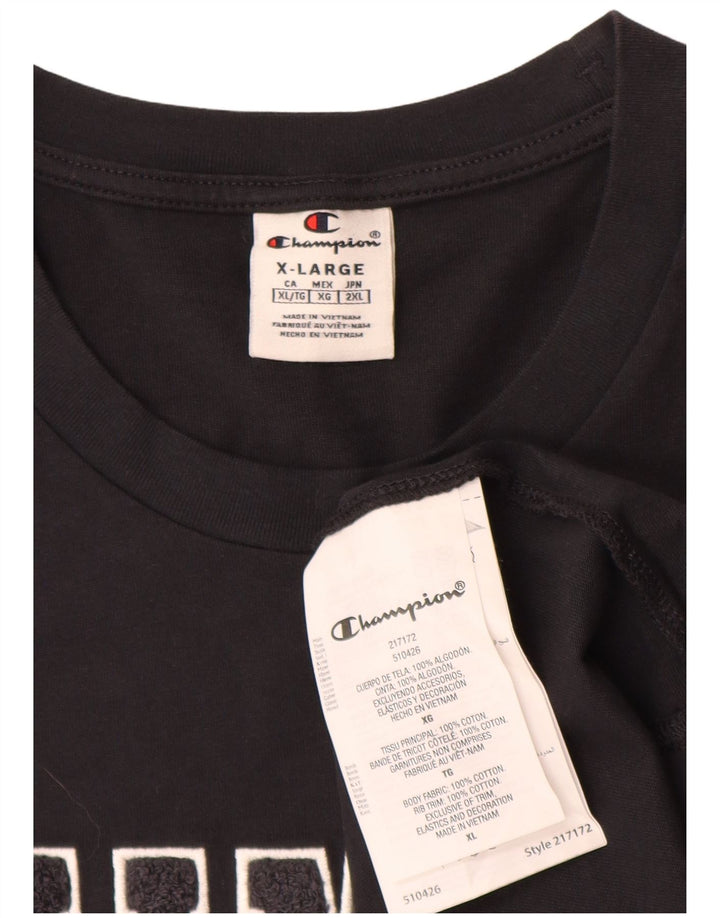 Champion T-Shirt Graphique Homme Top XL Noir Coton