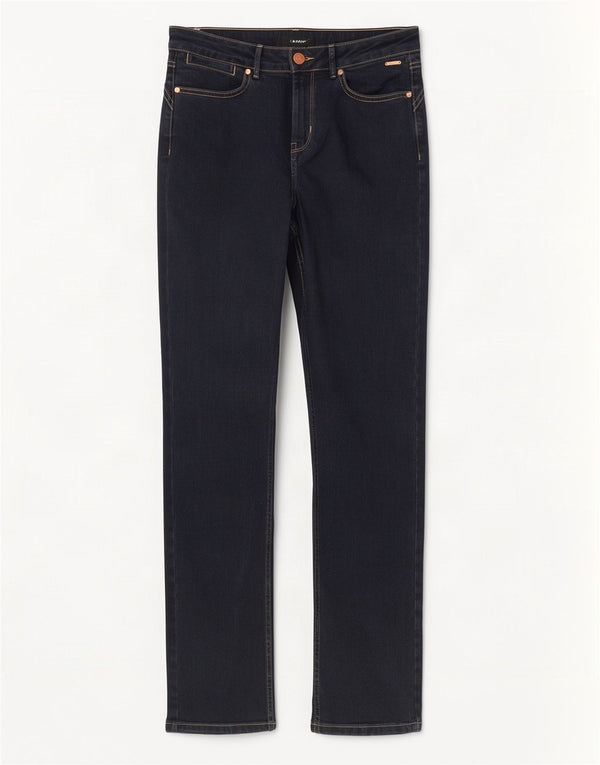 Marks & Spencer Jean droit pour femme UK 12 Medium W30 L31 Bleu marine Coton