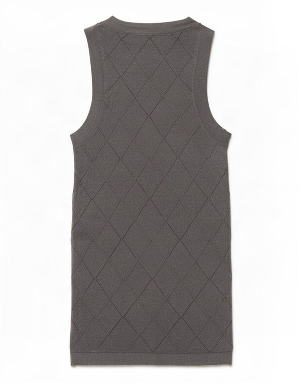 Zara Femme Débardeur UK 6 XS Gris Géométrique Viscose
