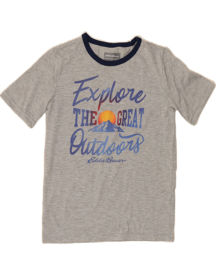 EDDIE BAUER Boys Graphic T-Shirt Top 10-11 Years Medium Grey Vintage Eddie Bauer and Second-Hand Eddie Bauer from Messina Hembry 