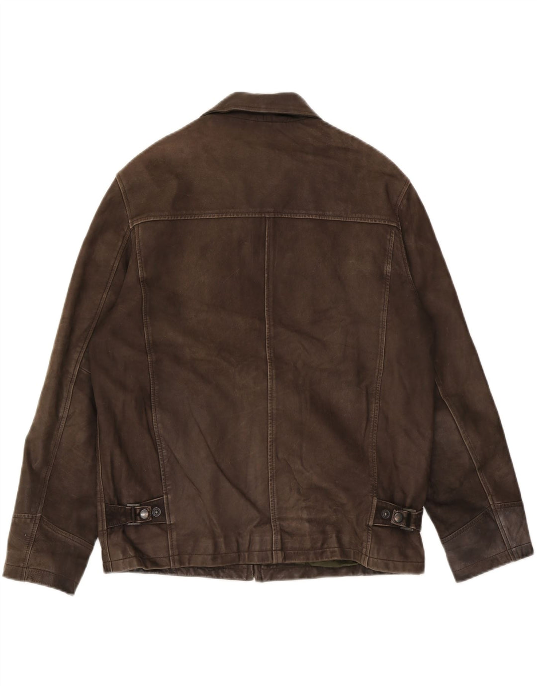 Zara Veste en cuir pour homme UK 38 Cuir marron moyen