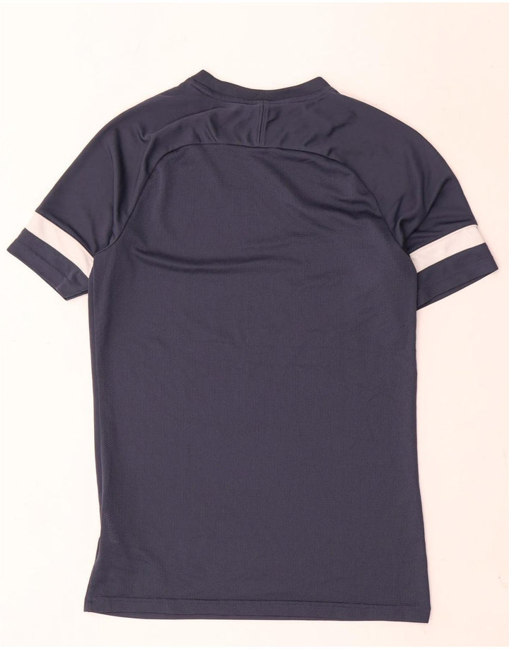 Nike Hommes Dri Fit T-Shirt Haut Petit Bleu Marine Colorblock Polyester