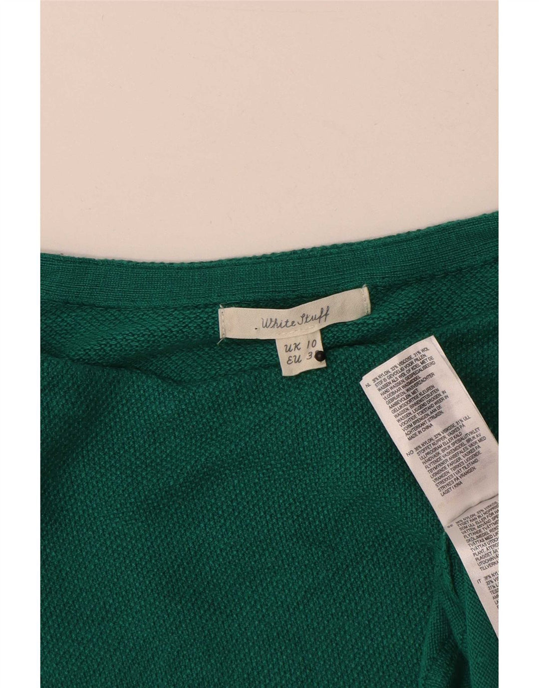 White Stuff Pull surdimensionné à col bateau pour femme UK 10 Petit Vert
