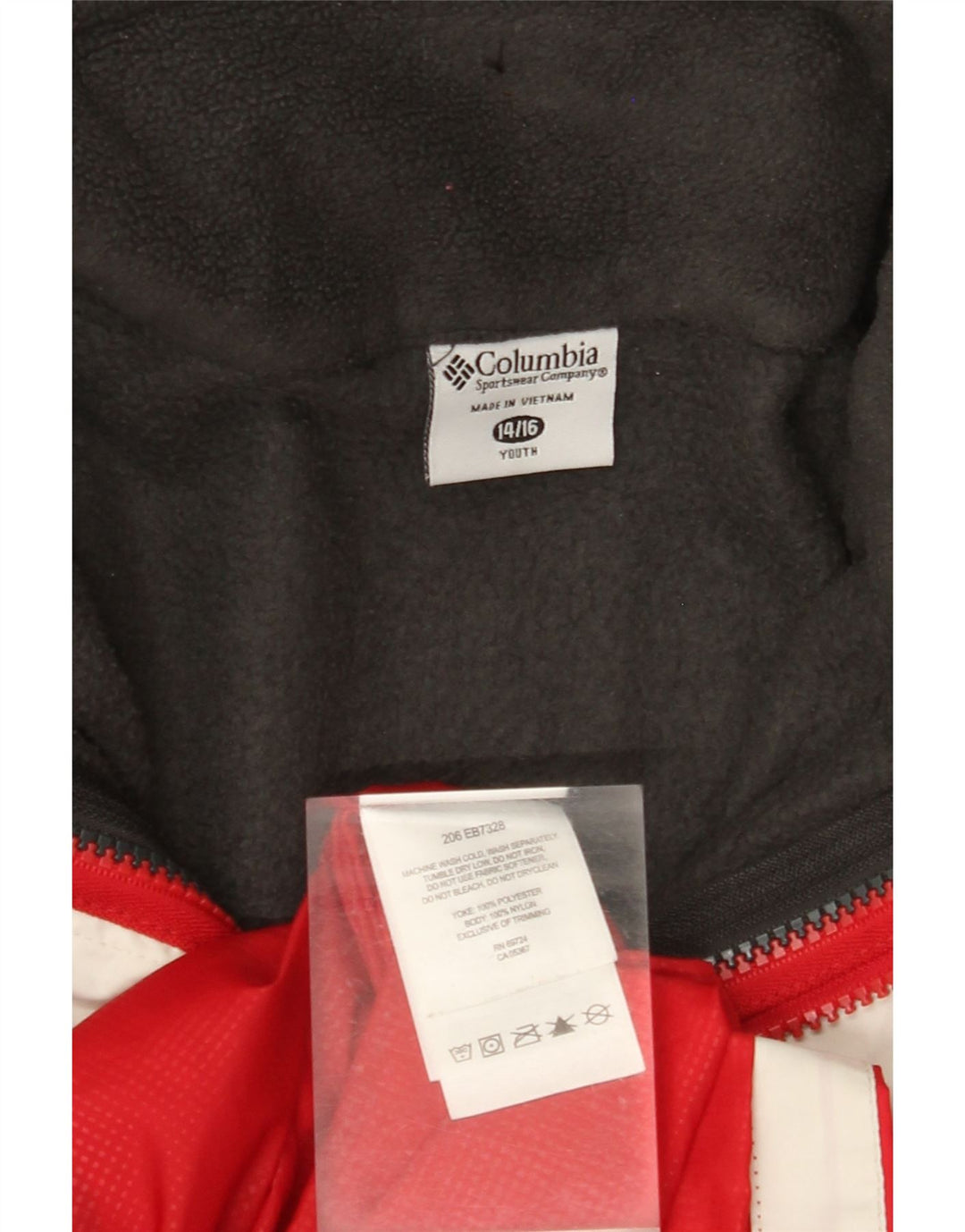 COLUMBIA Veste coupe-vent à capuche pour garçon 14-15 ans Rouge Colourblock