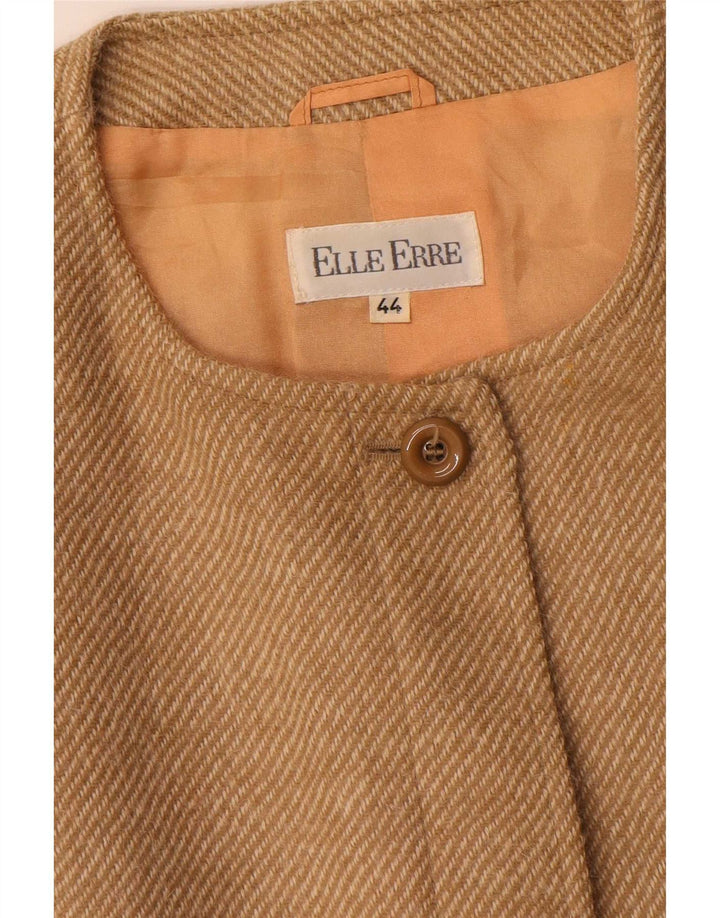 Elle Erre Veste blazer longue pour femme IT 44 Beige moyen à fines rayures