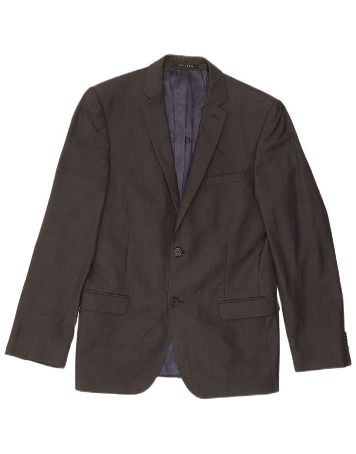 Ted Baker Veste Blazer 2 Boutons Homme UK 38 Laine Gris Moyen