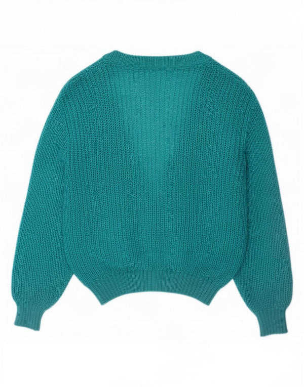 vintage Femme Cardigan Pull UK 16 Grand Bleu